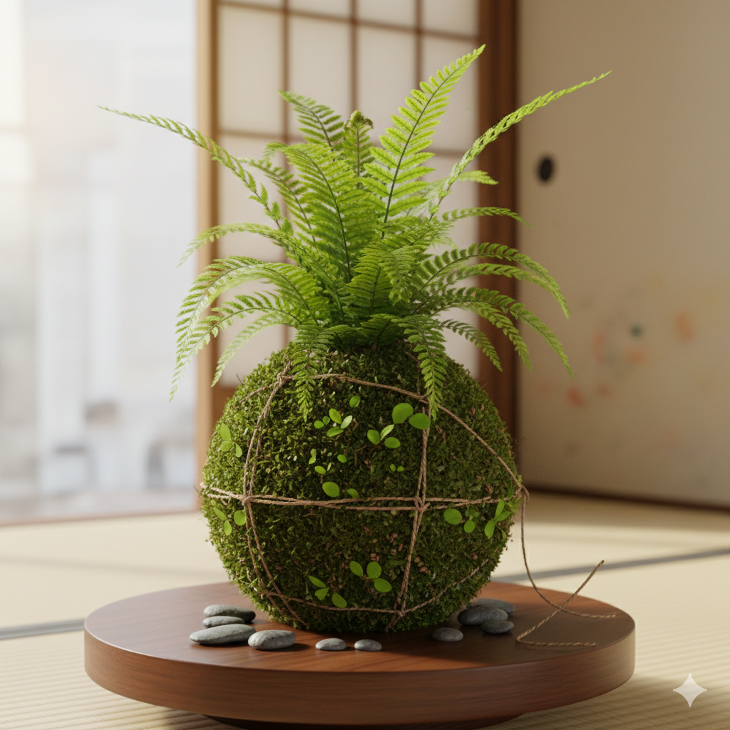 Kokedama moss ball plant